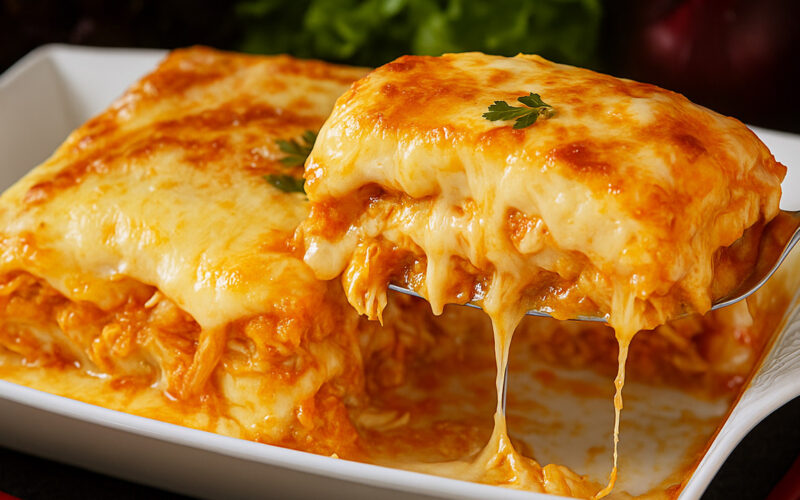 Lasanha com requeijão e queijo
